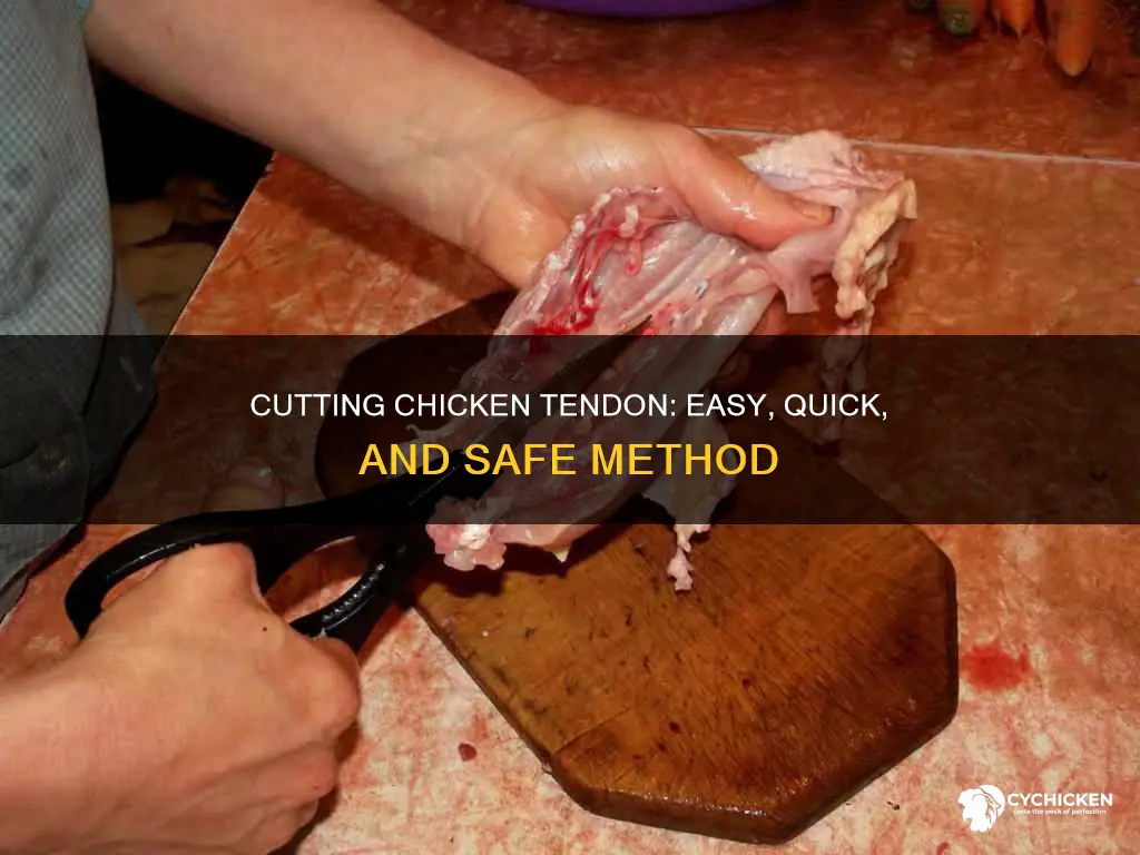 how to cut the tendon off of a chicken leg