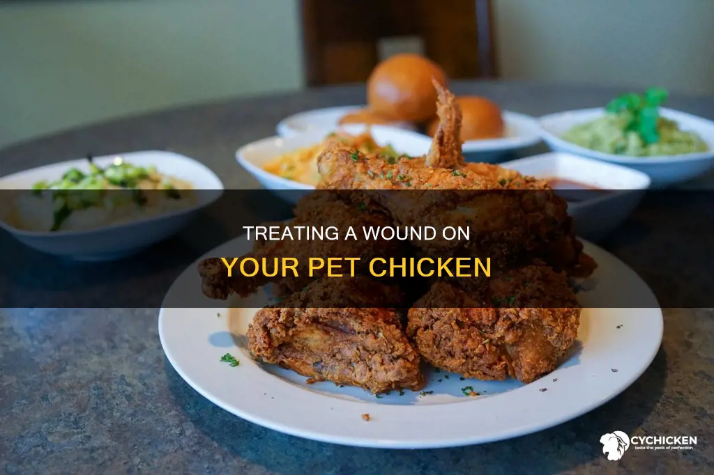 how to deal with a wonmund on pet chicken