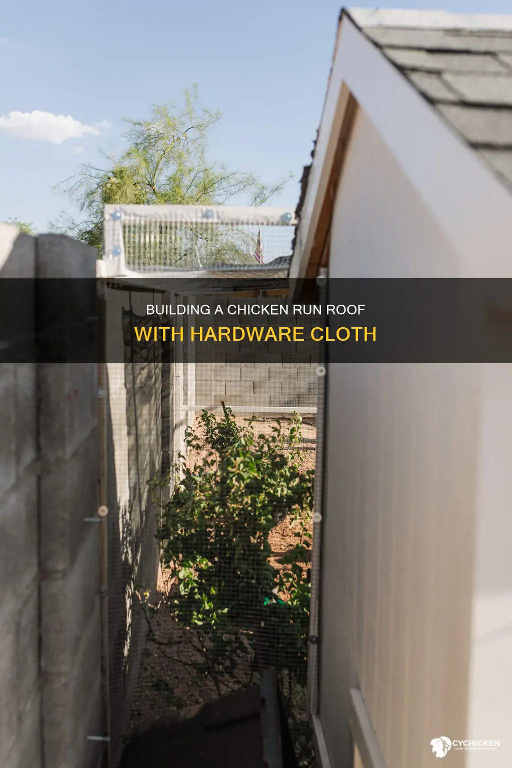 how to do a chicken run roof with hardware cloth