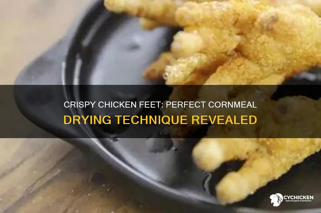 how to dry chicken feet with cornmeal