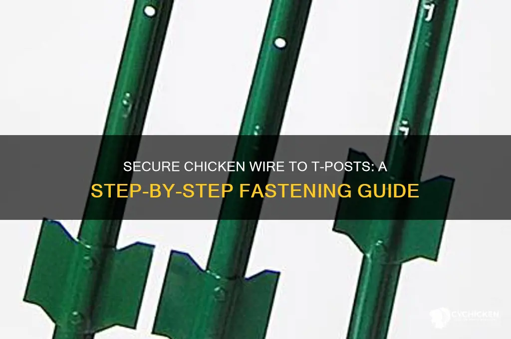 how to fasten chicken wire to t post