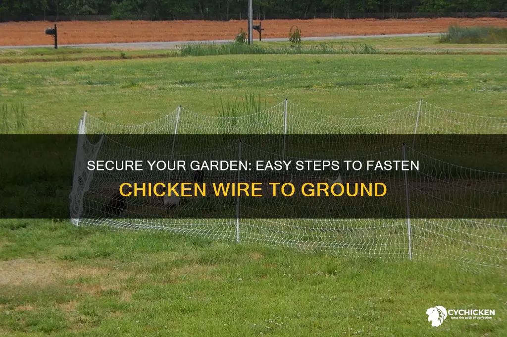 how to fasten chicken wire to the ground