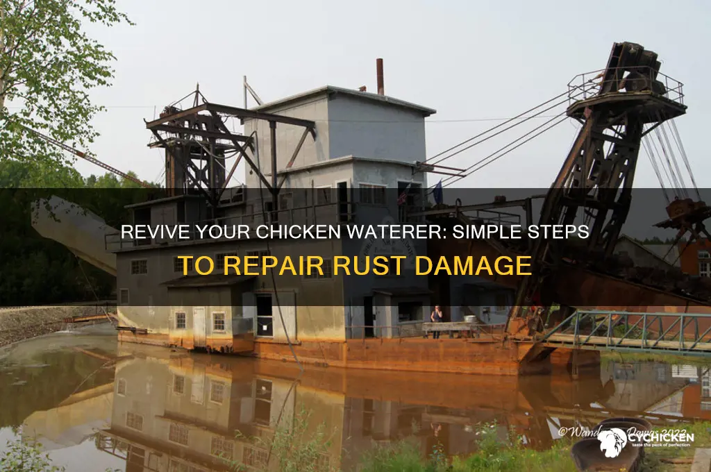 how to fix a rusted-out chicken waterer