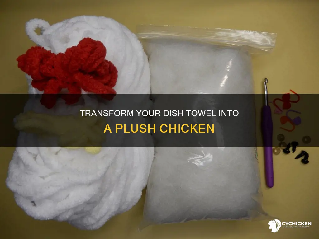 how to fold a dish towel into a chicken