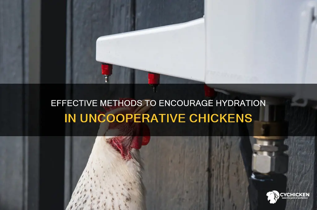 how to force a chicken to drink