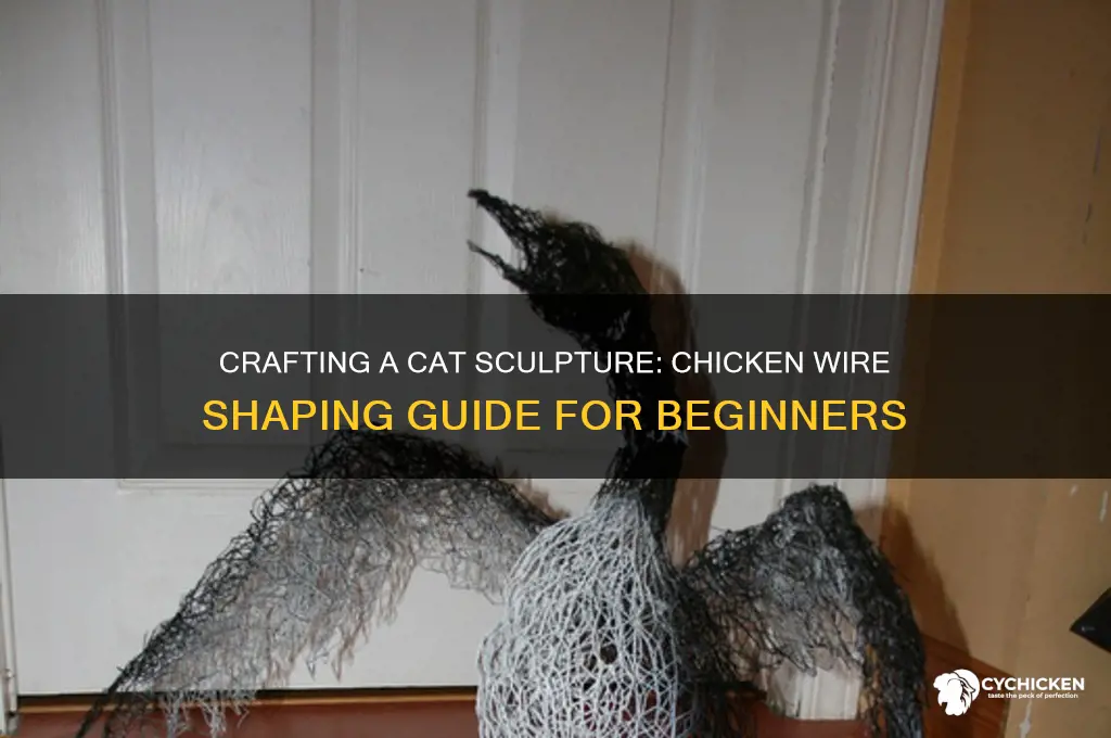 how to form cat shape with chicken wire