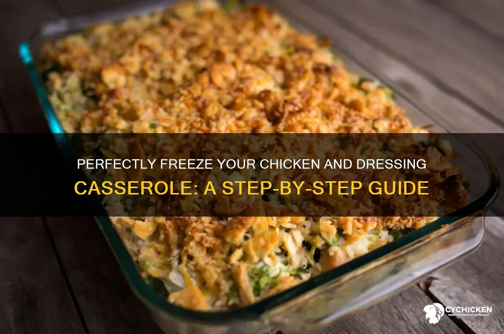 how to freeze a chicken and dressing casserole