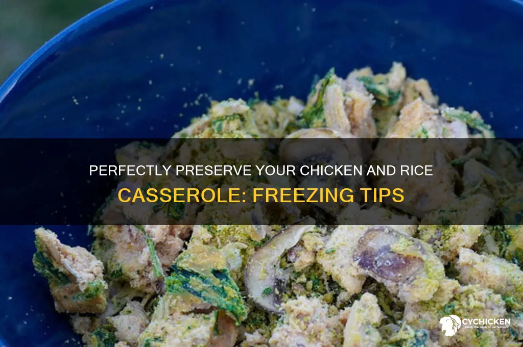 how to freeze chicken and rice casserole