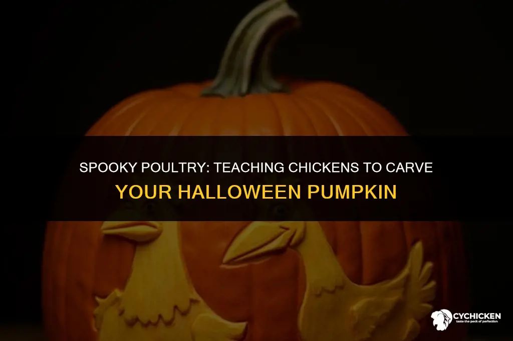 how to get a chicken to carve a pumpkin