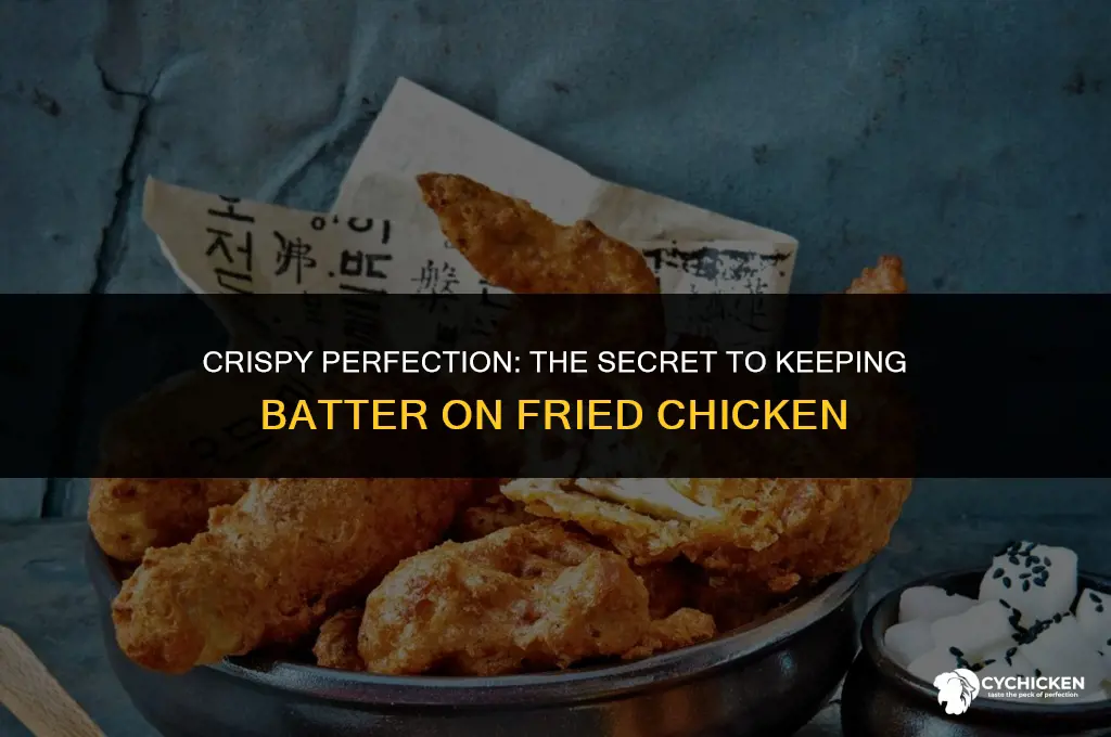 how to get batter to stay on fried chicken