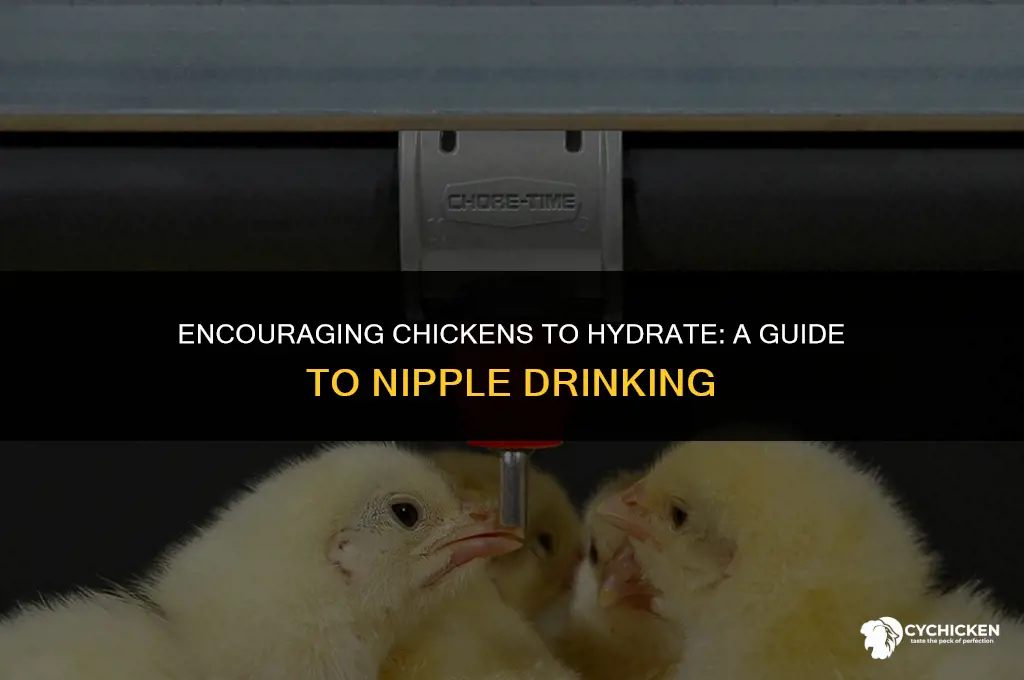 how to get chicken to drink from nipples