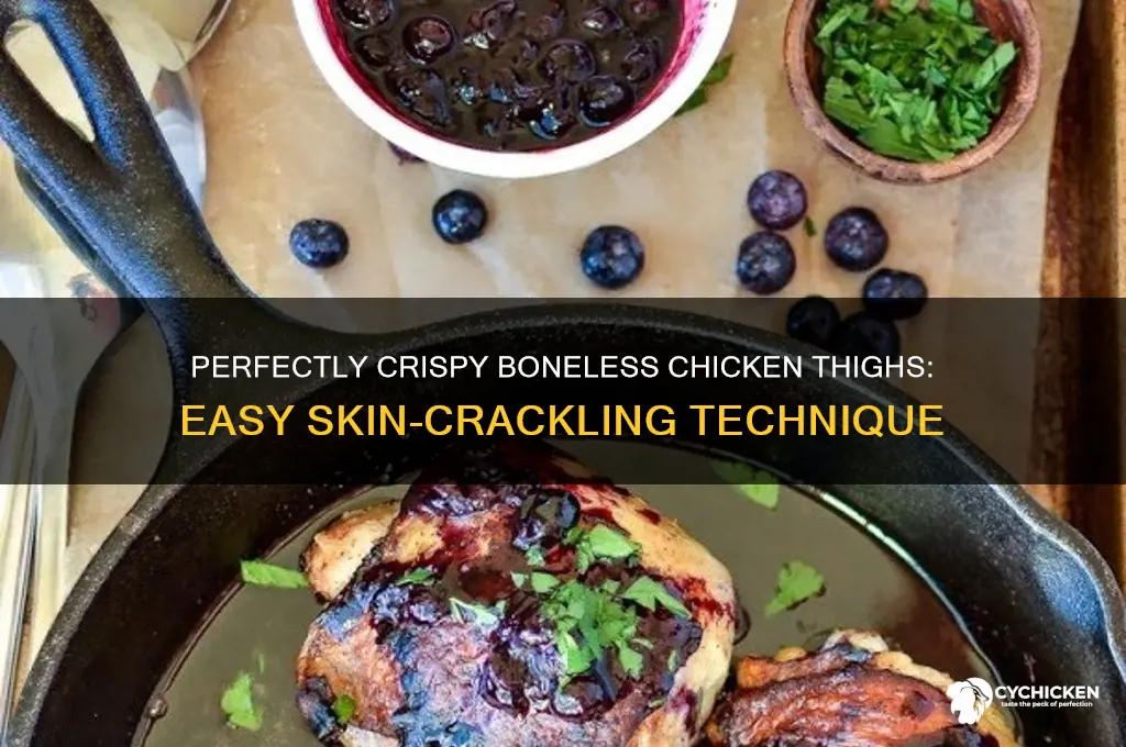 how to get crispy skin on boneless chicken thighs
