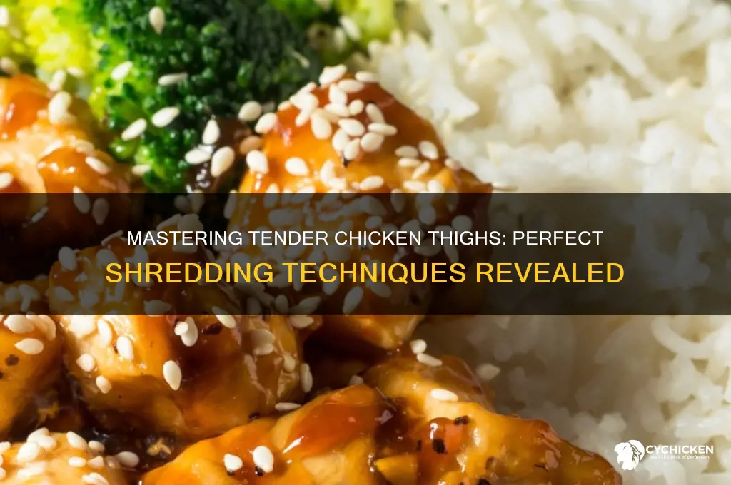 how to get tender chicken thighs for shredding