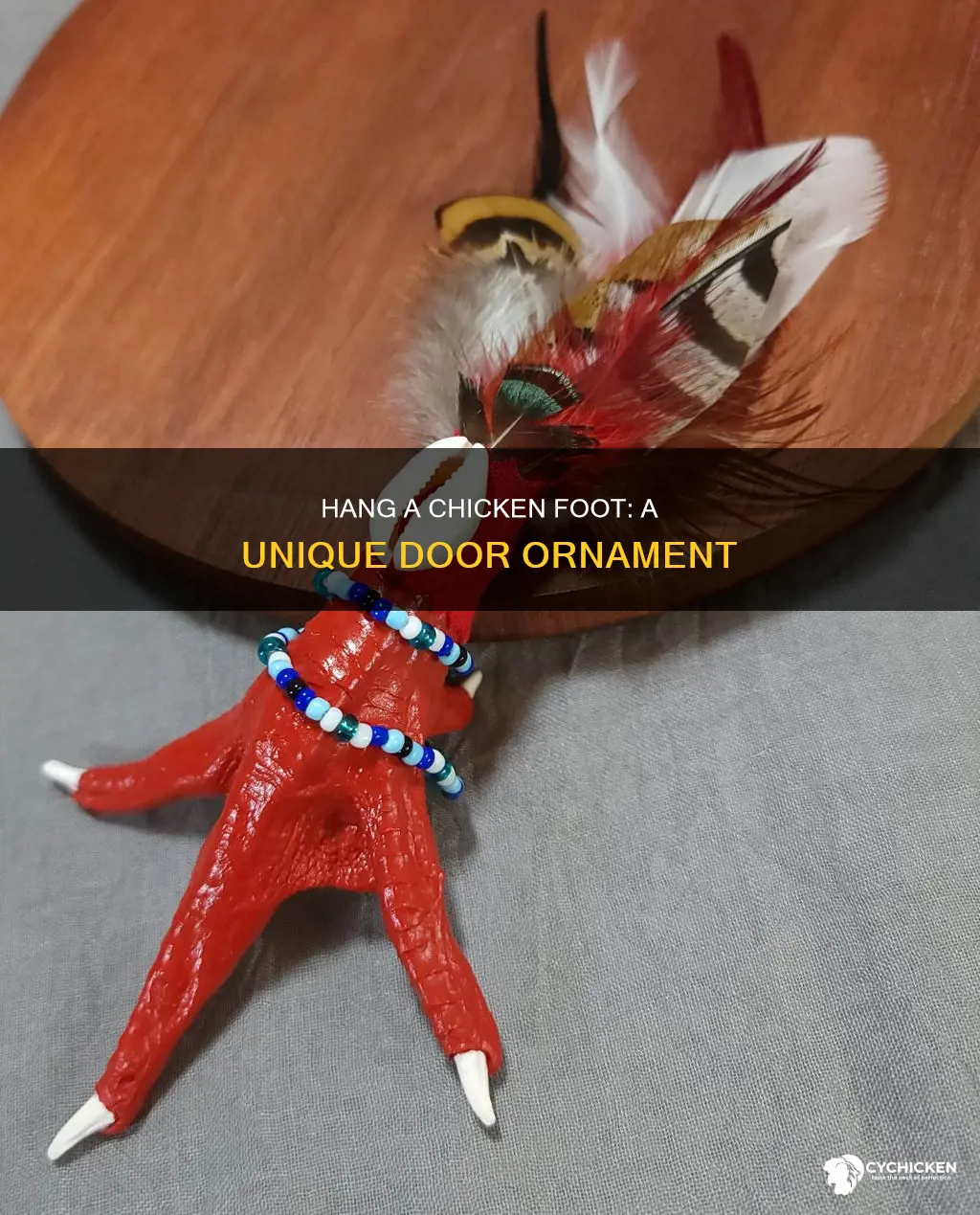 how to hang a chicken foot on your front door