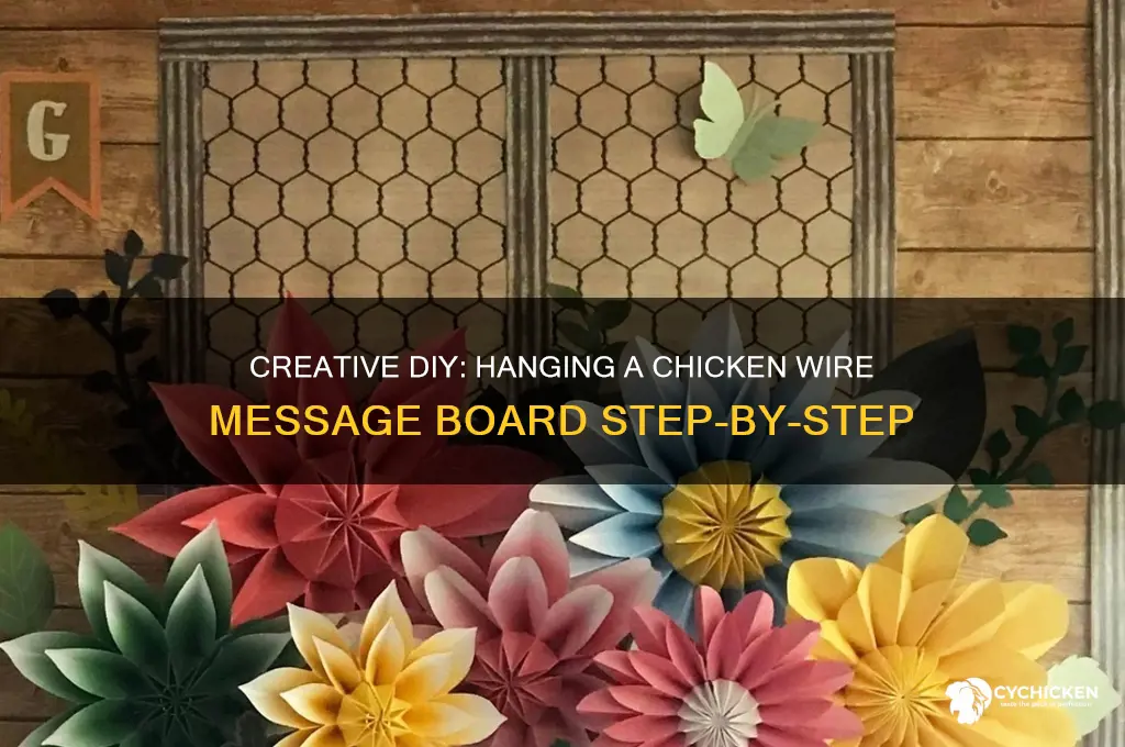how to hang a chicken wire message board