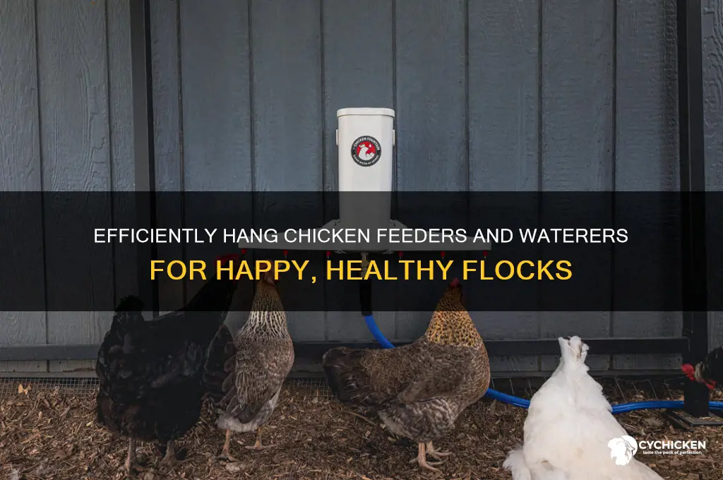 how to hang chicken feeders and waterers