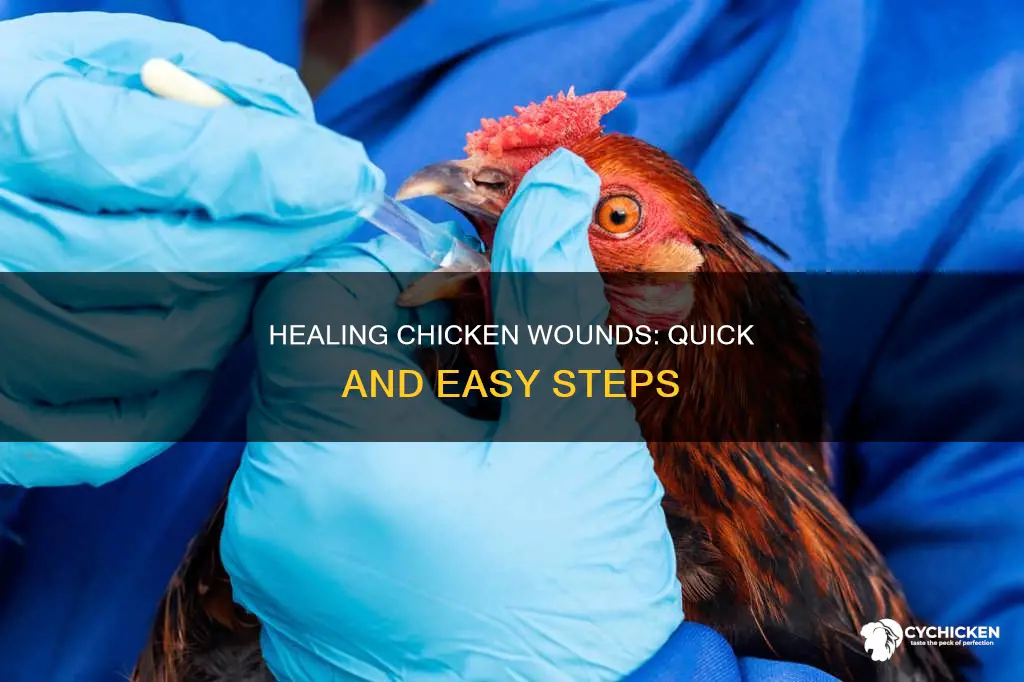 how to heal an open wound on a chicken