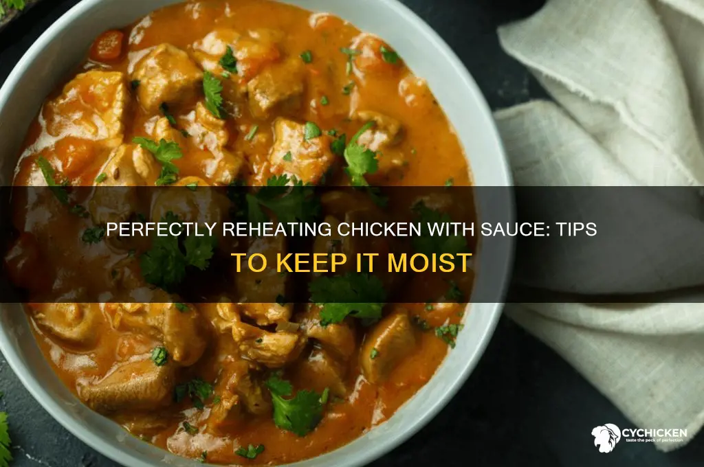 how to heat chicken dish with sauce without drying out