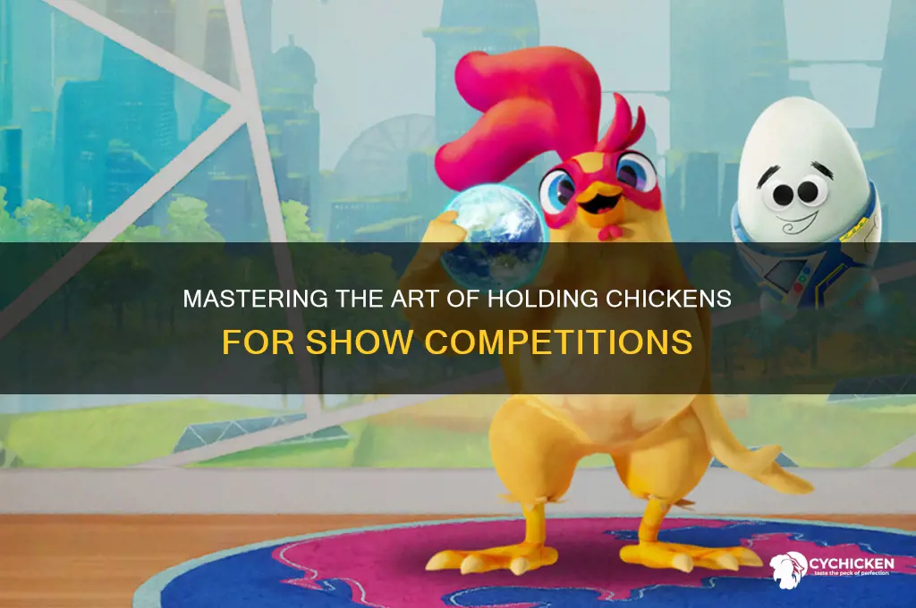 how to hold a chicken for show