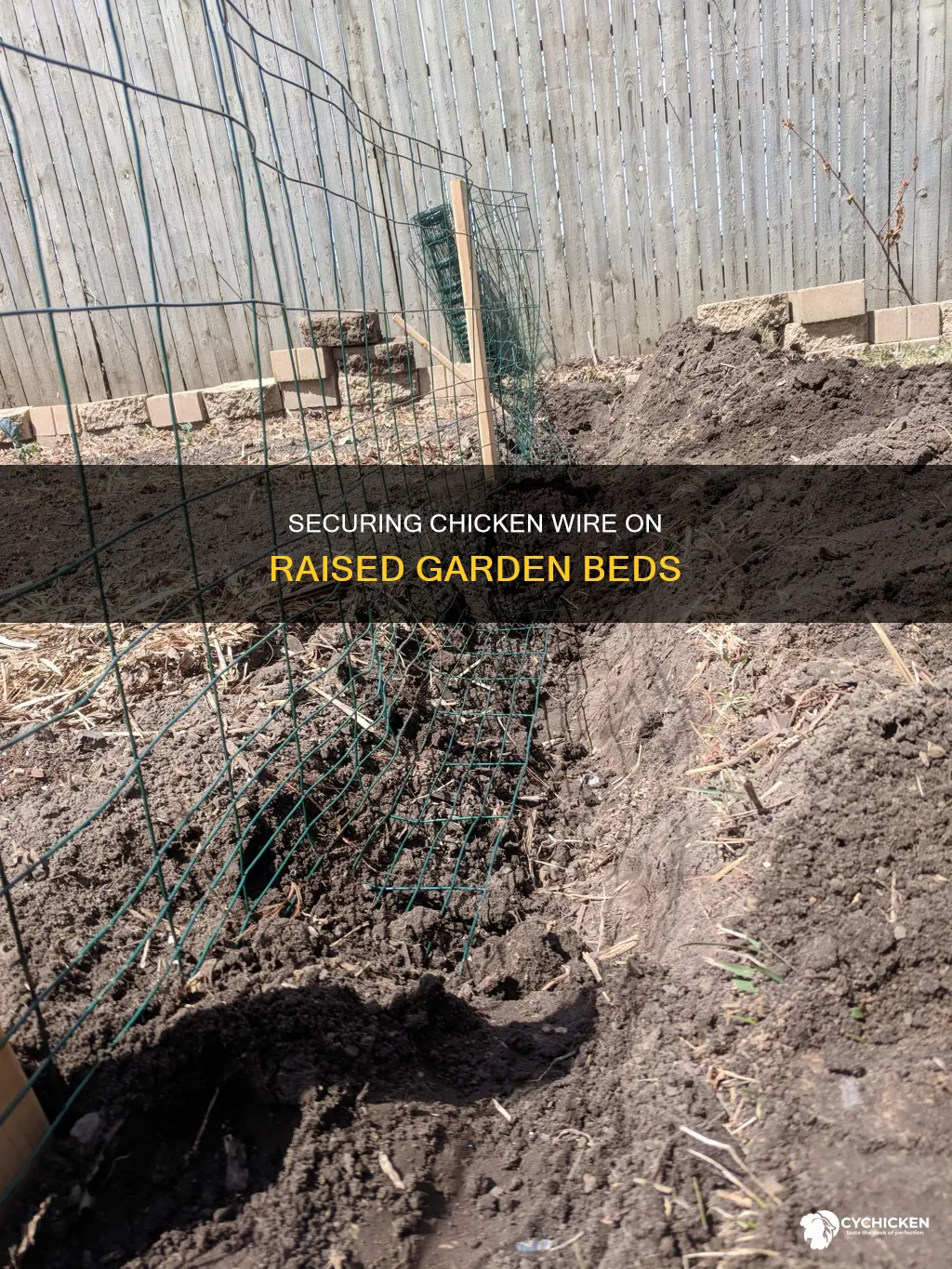 how to hold chicken wire on a raised garden