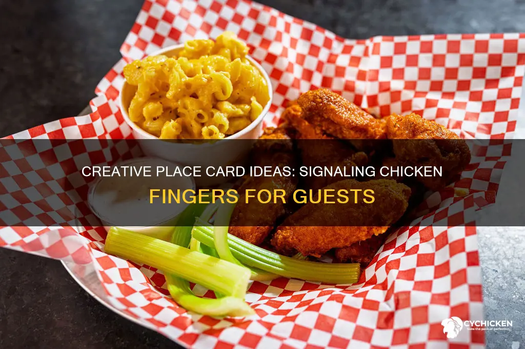 how to indicate chicken fingers on place card