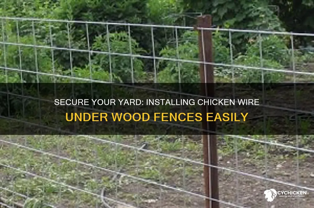 how to install chicken wire under wood fence