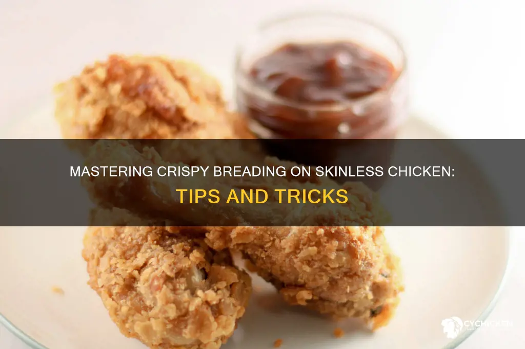 how to keep breading on skinless chicken