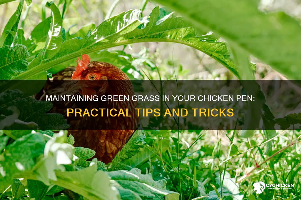 how to keep grass in chicken pen