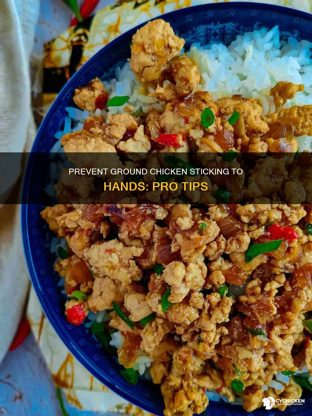 how to keep ground chicken from sticking to your hands
