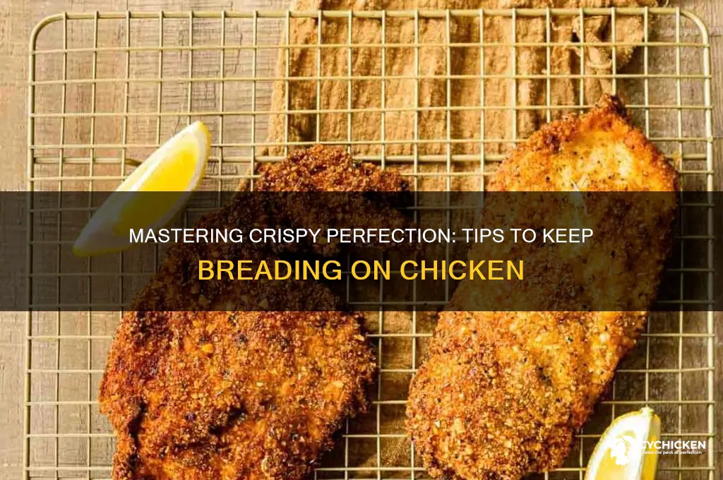 how to keep the breading on the chicken