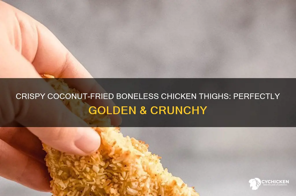 how to make coconut fired boneless skinless chicken thighs crispy