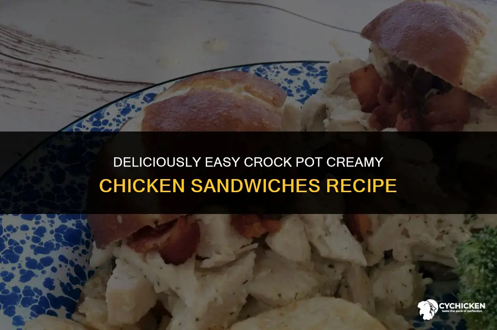 how to make creamy chicken sandwiches in the crock pot