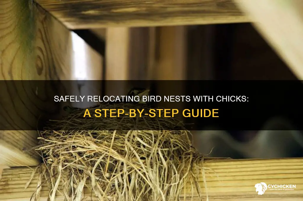 how to move a birds nest with chicks