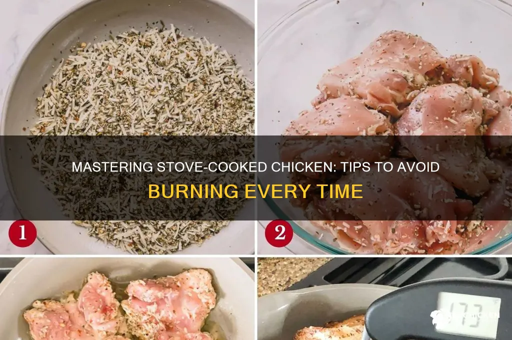 how to not burn chicken on stove