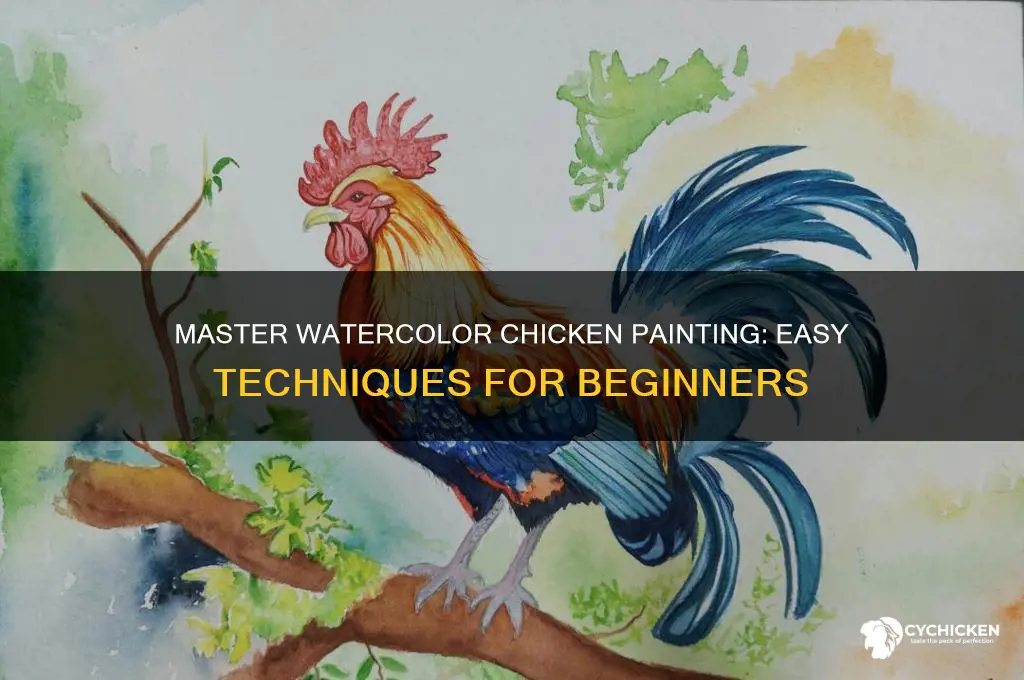 how to paint a chicken in watercolor