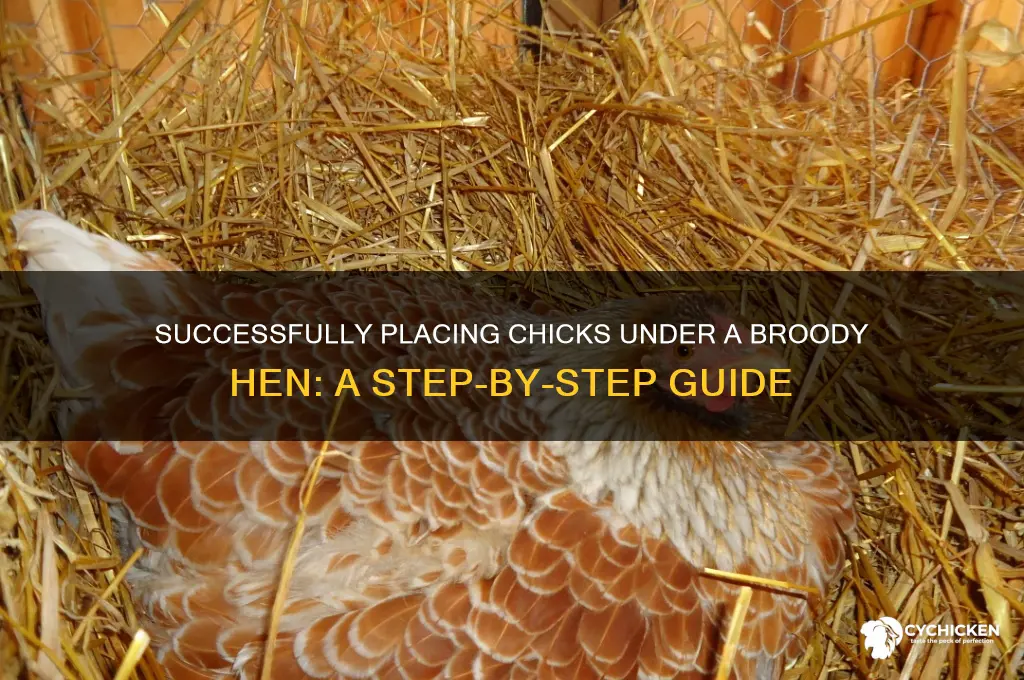 how to place chicks under a broody hen