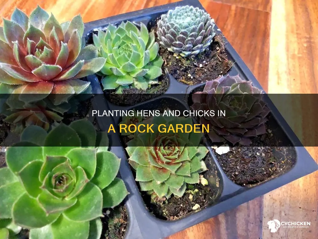 how to plant hens and chicks in a rock garden
