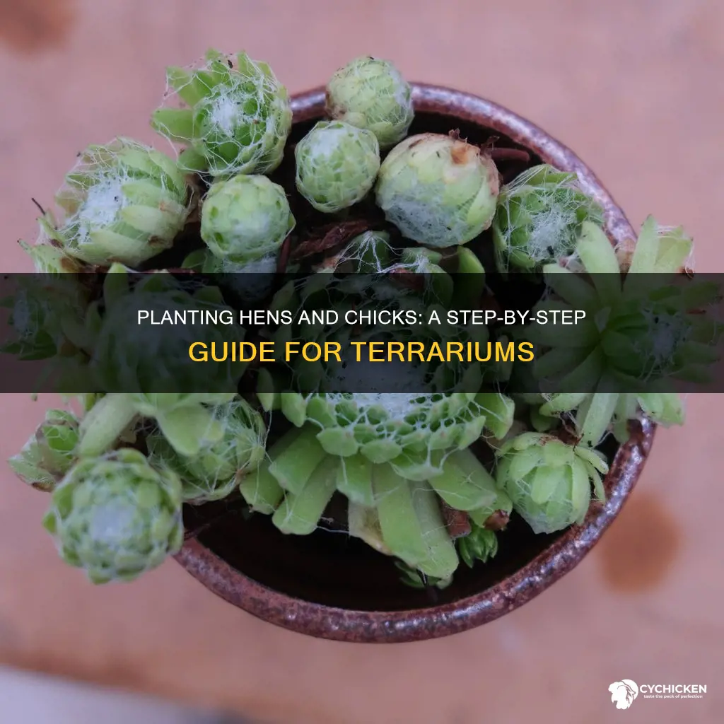how to plant hens and chicks in a terrarium