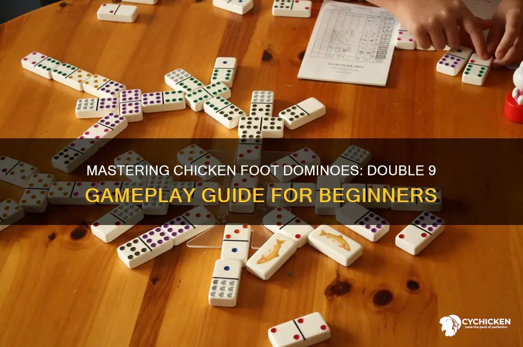 how to play chicken foot dominoes double 9
