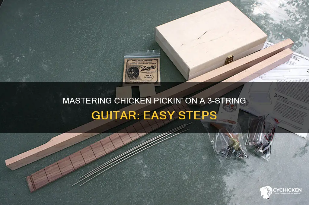 how to play chicken on 3 string guitar