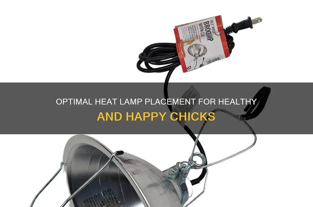 how to position heat lamp for chicks