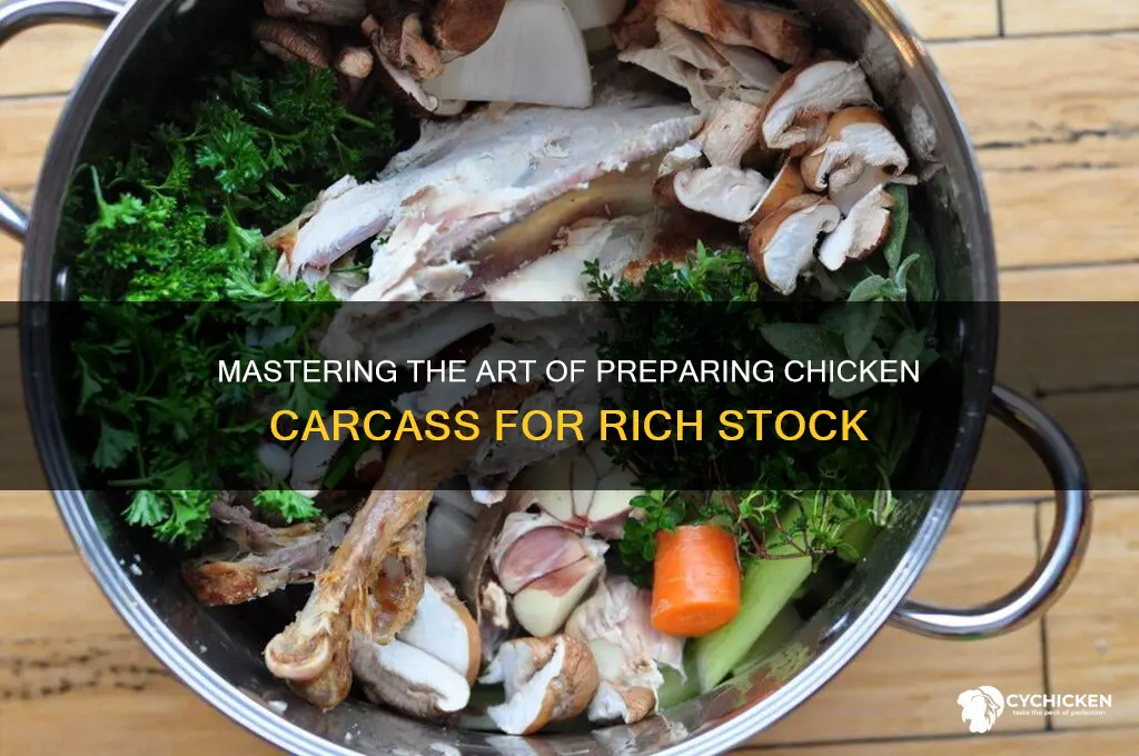 how to prepare chicken carcass for stock