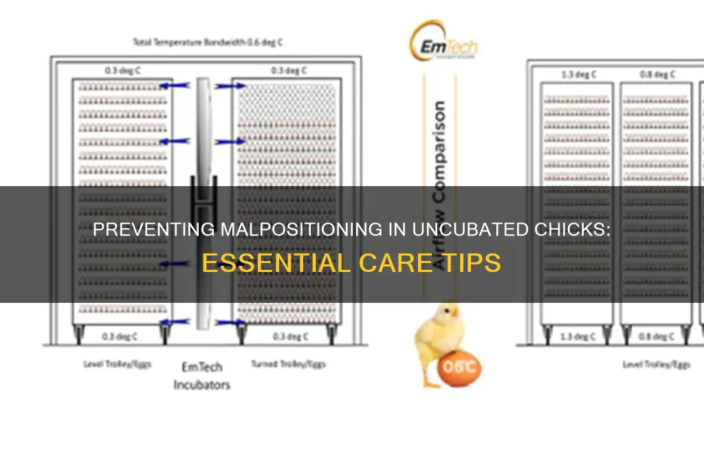 how to prevent mal positioning of uncubated chicks