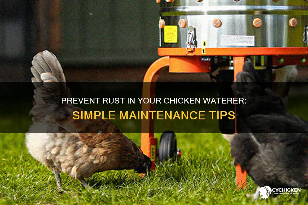 how to prevent rust in my chicken waterer