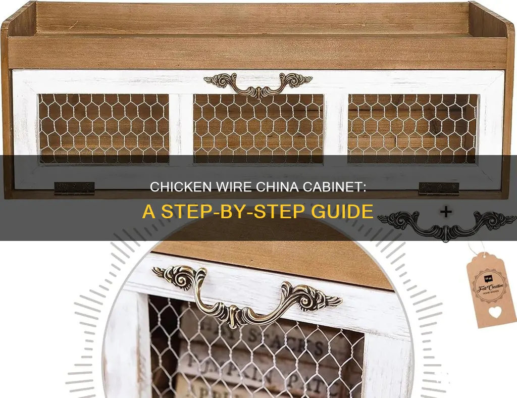 how to put chicken wire in a china cabinet