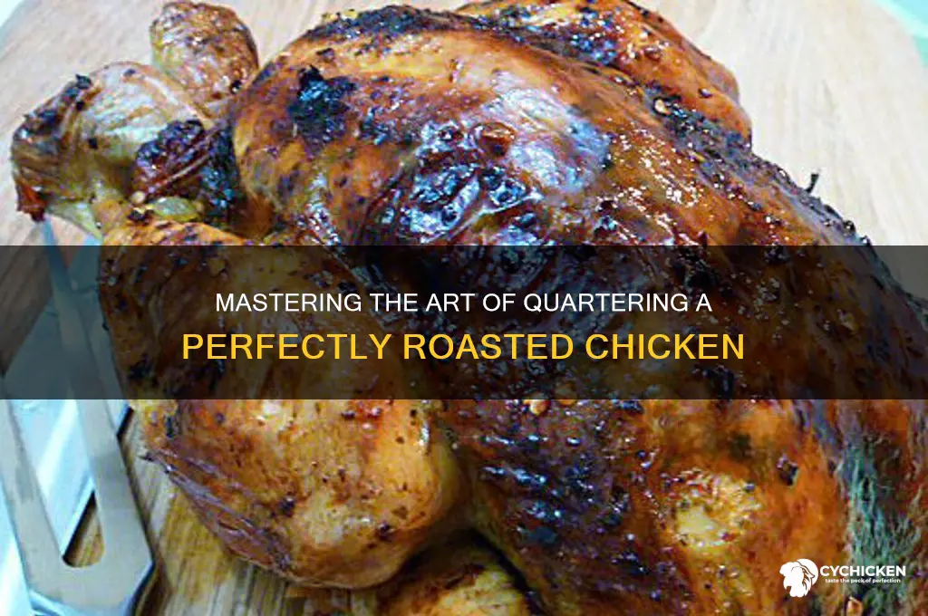 how to quarter a roasted chicken