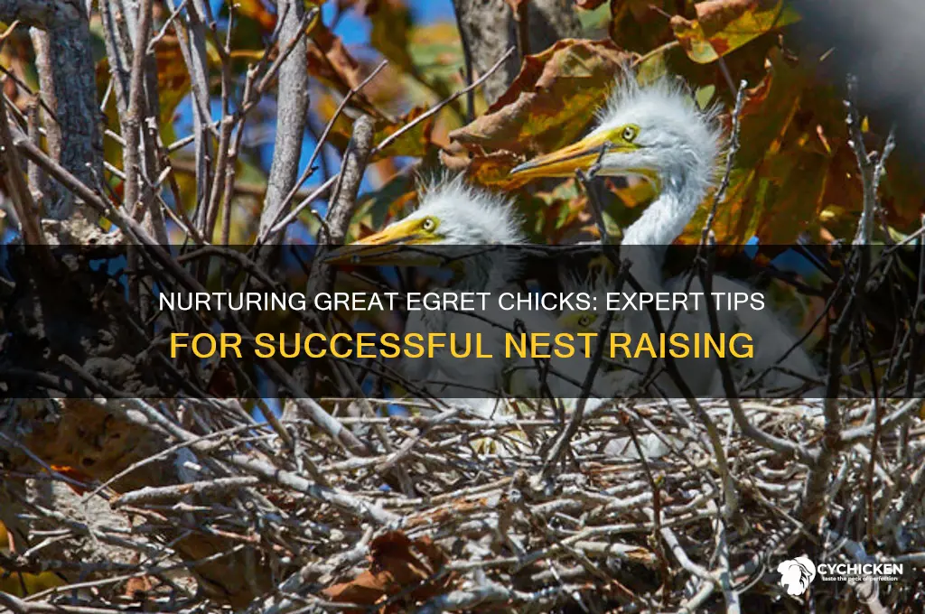 how to rais great egret chicks in nest