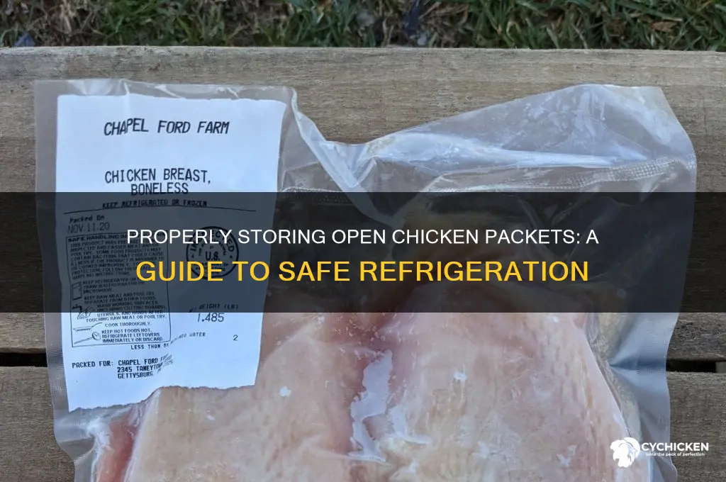 how to refigerate open packet of chicken