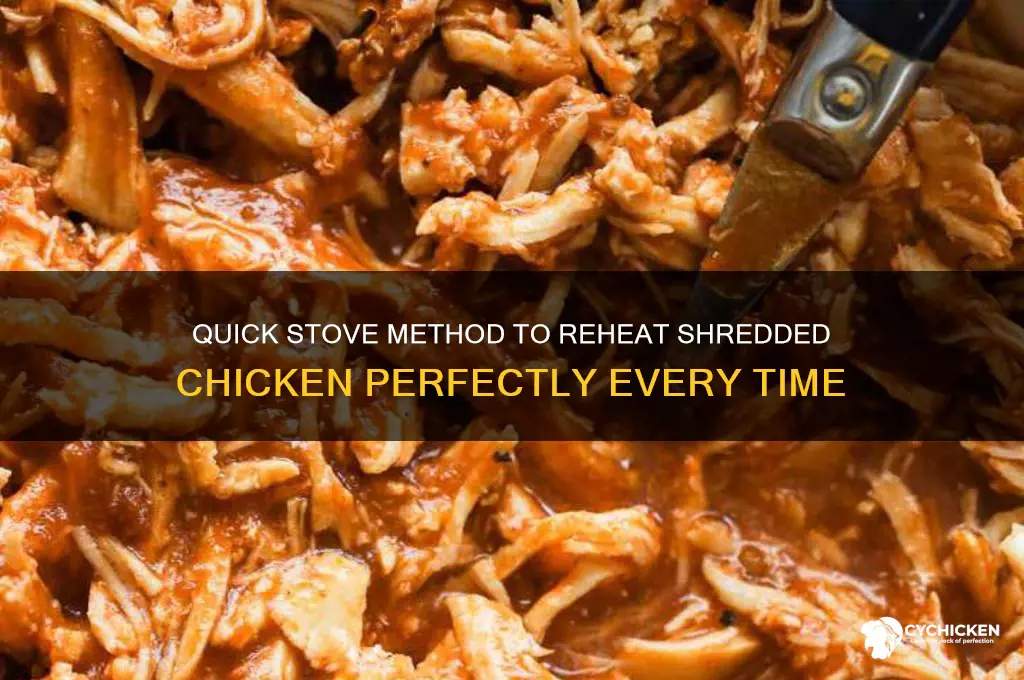 how to reheat shredded chicken on the stove