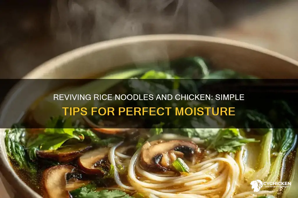 how to remoisten rice noodles and chicken